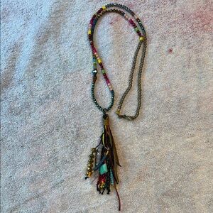 Colorful Beaded Necklace with Tassel